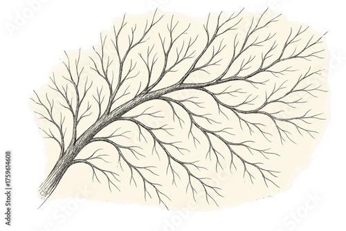 Branchline sketch outward flow curved vector illustration fine offshoots organic creating
