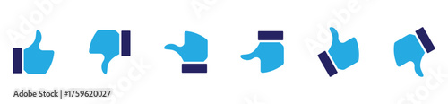 Social media like and dislike vector pictogram for review and feedback