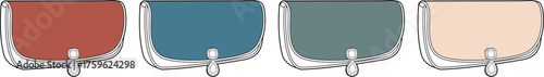 Four Different Coloured Liquid Vials Isolated on a White Background