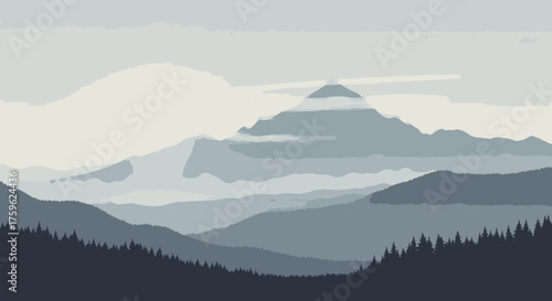 mountain landscape with clouds
