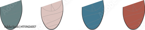 Abstract representation of four distinct segments or phases, each with a unique hue and internal texture, symbolizing progression or differentiation