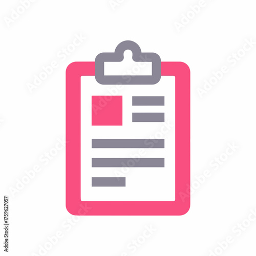 Clipboard icon with blank document for notes and records, business or medical data entry