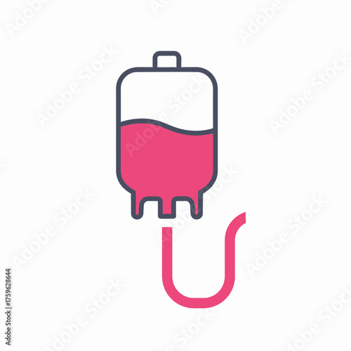 Blood transfusion icon representing medical procedures and health support