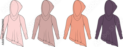 Stylish Hoodie Designs in Various Colors Fashion Apparel Illustration Concepts