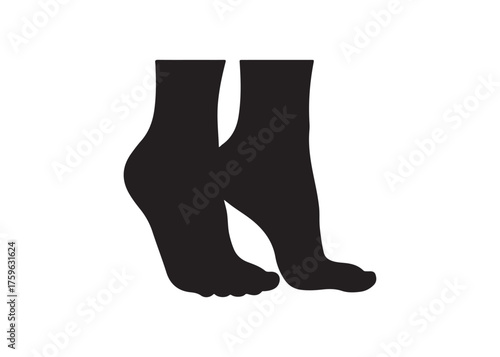 Vector art of silhouette of two human feet for medical use