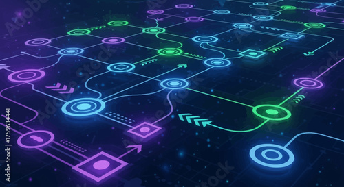 Abstract network Glowing lines and shapes futuristic technology connection concept