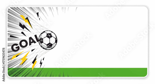 Dynamic football soccer goal sport illustration in pop art comic style vector background for a poster banner