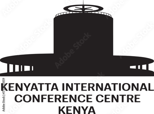 Kenyatta International Conference Centre Kenya Silhouette Building Outline Nairobi