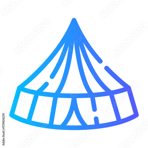 circus tent gradient icon