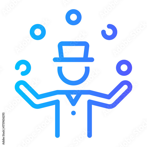 Juggling gradient icon