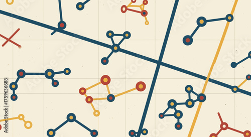 Constellation map Minimalist style Connected dots and lines Celestial navigation abstract
