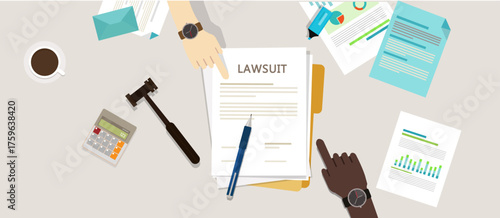 Lawsuit Concept: Legal Dispute and Litigation Document