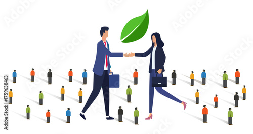 new green deals handshake sustainable environment agreement together with partner between country