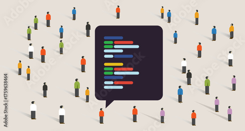 open source software development coding collaboration crowd working together line of code exchange digital