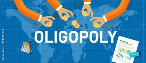 Oligopoly Business Concept: Few Companies Dominating the Global Market