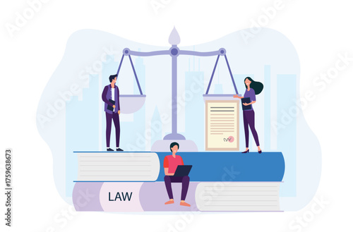 Legal System, Justice, and Equality: Flat Vector Concept