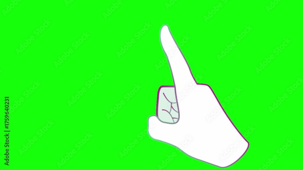 Animated Hand Pointing Up on Green Screen, Index Finger Gesture, UI ...