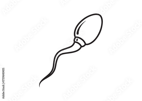 Vector art of spermatozoon cell, male reproductive cell concept