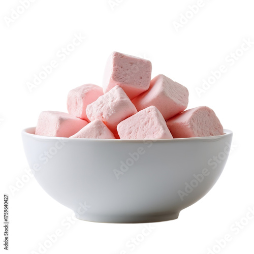 Marshmallows in Bowl Isolated on Transparent Background