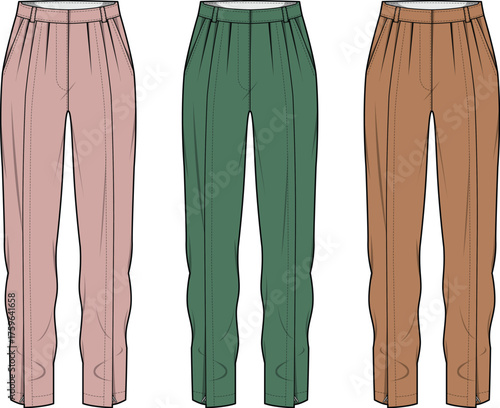 Elegant High-Waisted Trouser Collection Stylish, Comfortable Pants in Muted Colors