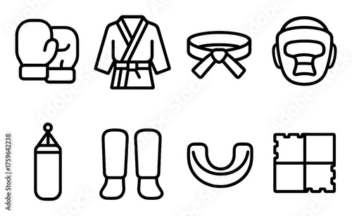 Martial Arts Equipment Icons