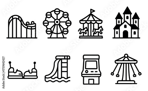 Minimalist Amusement Park Icons