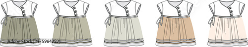 Diverse collection of children's frocks showcasing a variety of colors and styles for everyday wear