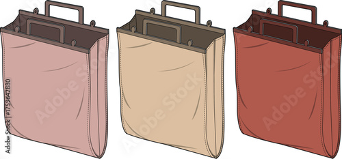 Collection of stylish tote bags in various colors, showcasing design, fashion, and accessories