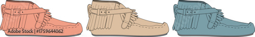 Moccasin Footwear Collection in Various Colors A Trio of Stylish Boot Designs for Fashion
