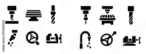 CNC Machine Icon Set
