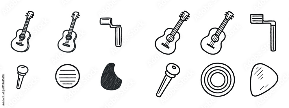 Obraz premium Guitar Strings Icons