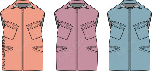 Fashionable sleeveless vests in pastel colors a stylish and versatile outerwear option for different occasions