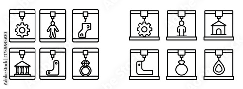 Minimalist 3D Printing Icons