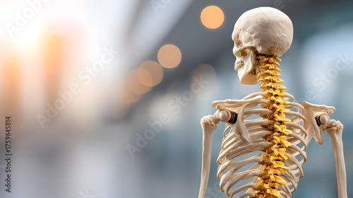 Anatomical Model of Human Skeleton with Focus on Spine and Vertebrae