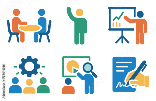 Colorful Meeting Icons