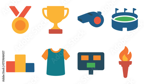 Colorful Sports Icon Set