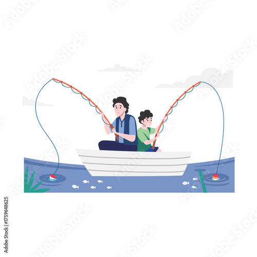  Fishing Vector Illustration Which can easily edit or modify