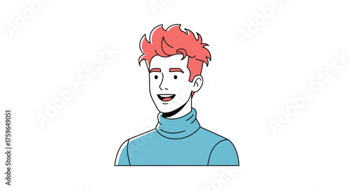 Confident young man with striking red hair and a warm smile, radiating positive energy and approachability, perfect for modern business or lifestyle concepts