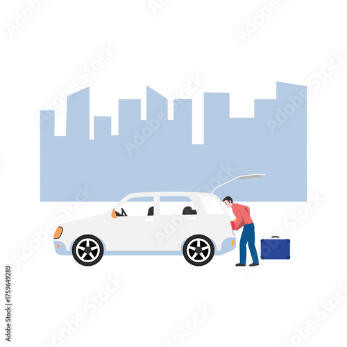 Luggage Loading Vector Illustration Which can easily edit or modify
