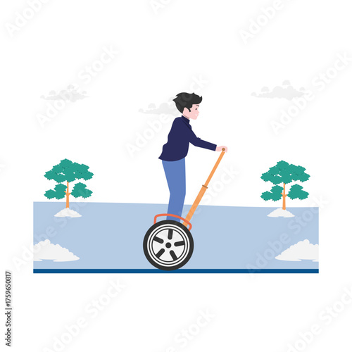 Segway Rider Vector Illustration Which can easily edit or modify