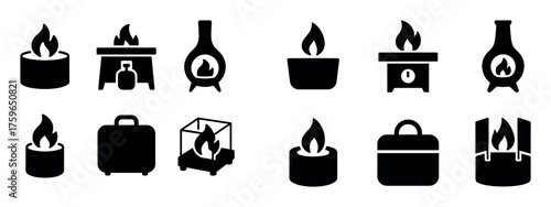 Portable Fireplace Icons