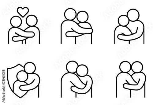 Minimalist Hug Icons