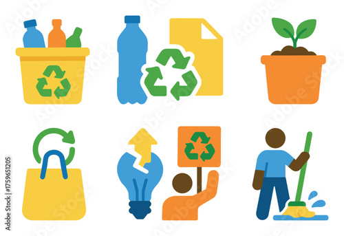 Colorful Recycling Icons