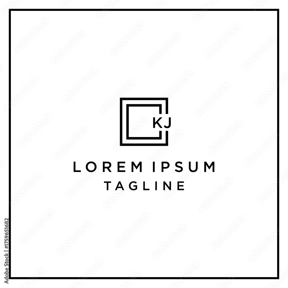 Fototapeta premium kj square logo