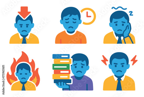 Work Stress Icons