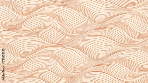 Seamless abstract pattern organic wavy flowing lines inspired by topographic map contours background 