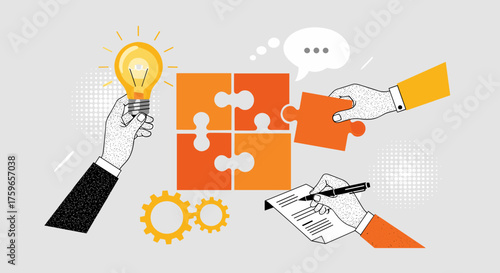 Conceptualizing and collaboratively building an innovative idea through teamwork and problem solving.