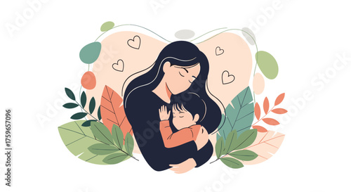A tender embrace between a mother and her child symbolizing unconditional love and a strong bond.