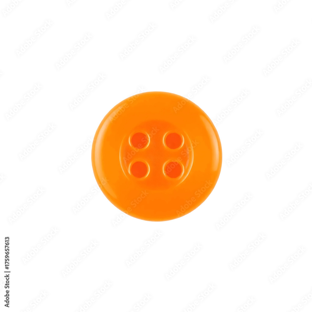 Fototapeta premium Orange button bead isolated on transparent background