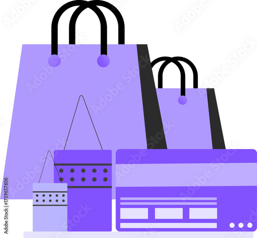 Flat Illustration of Online Shopping Items